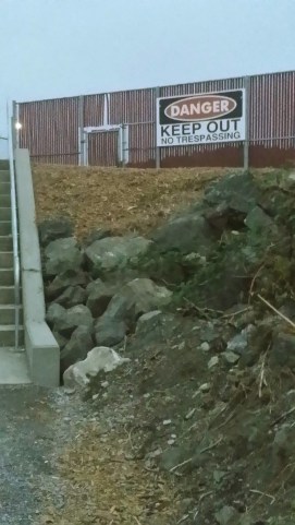 danger keep out stairs