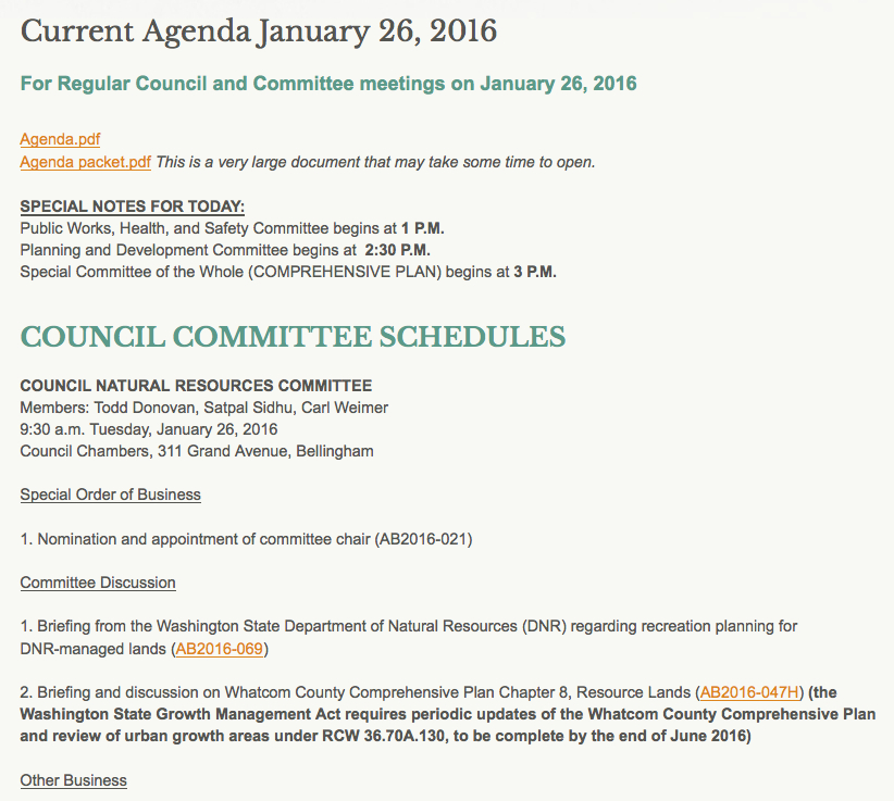 agenda jan 26 committees