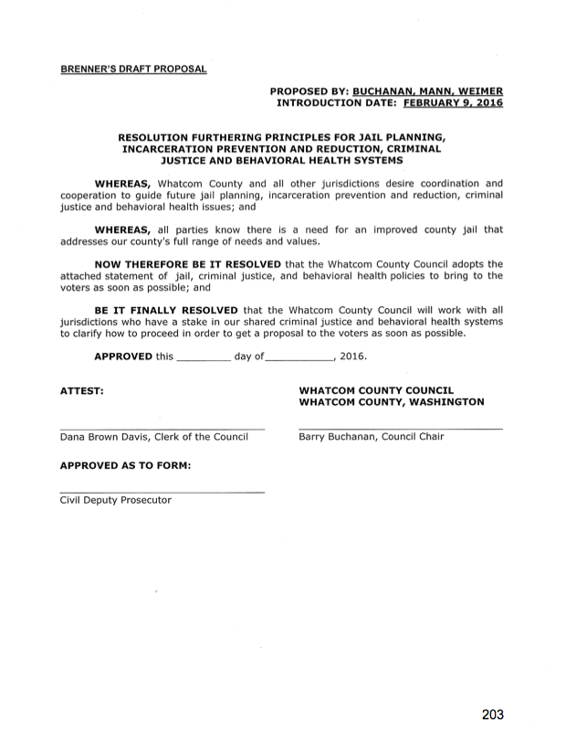 Jail resolution Brenner