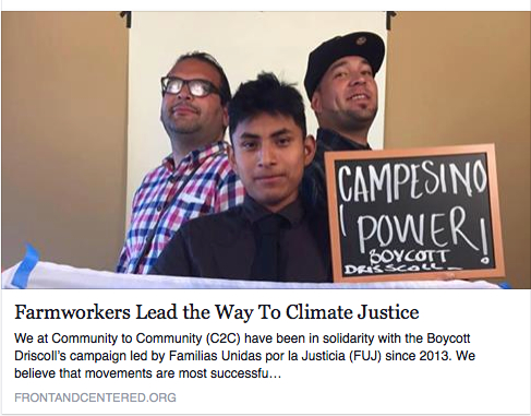 front and centered climate justice