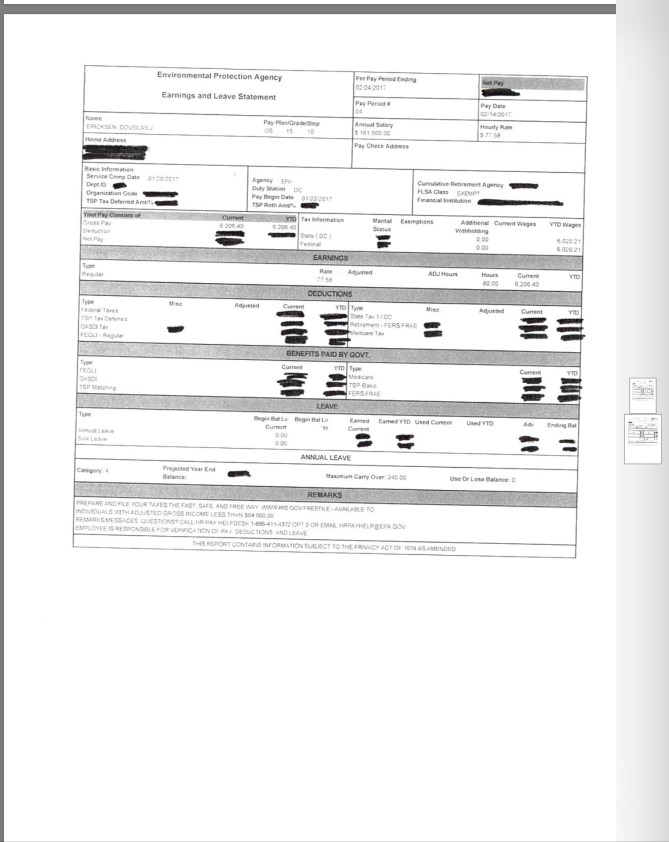ericksen earnings and leave