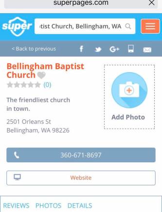 super pages bellingham baptist church
