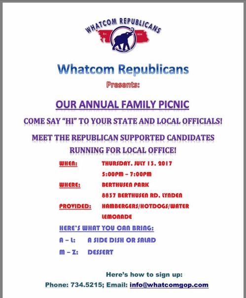 whatcom republicans picnic poster