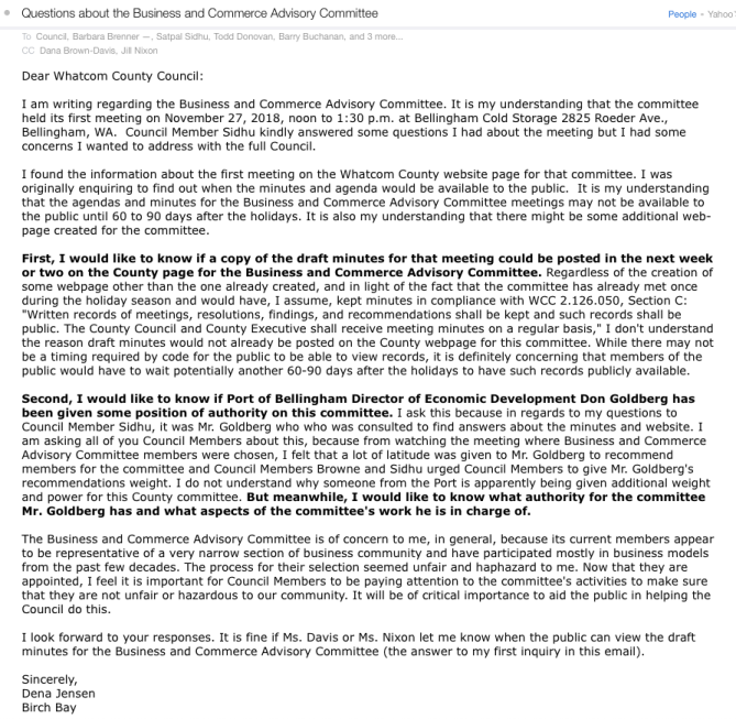 letter to council bcac minutes